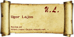 Ugor Lajos névjegykártya